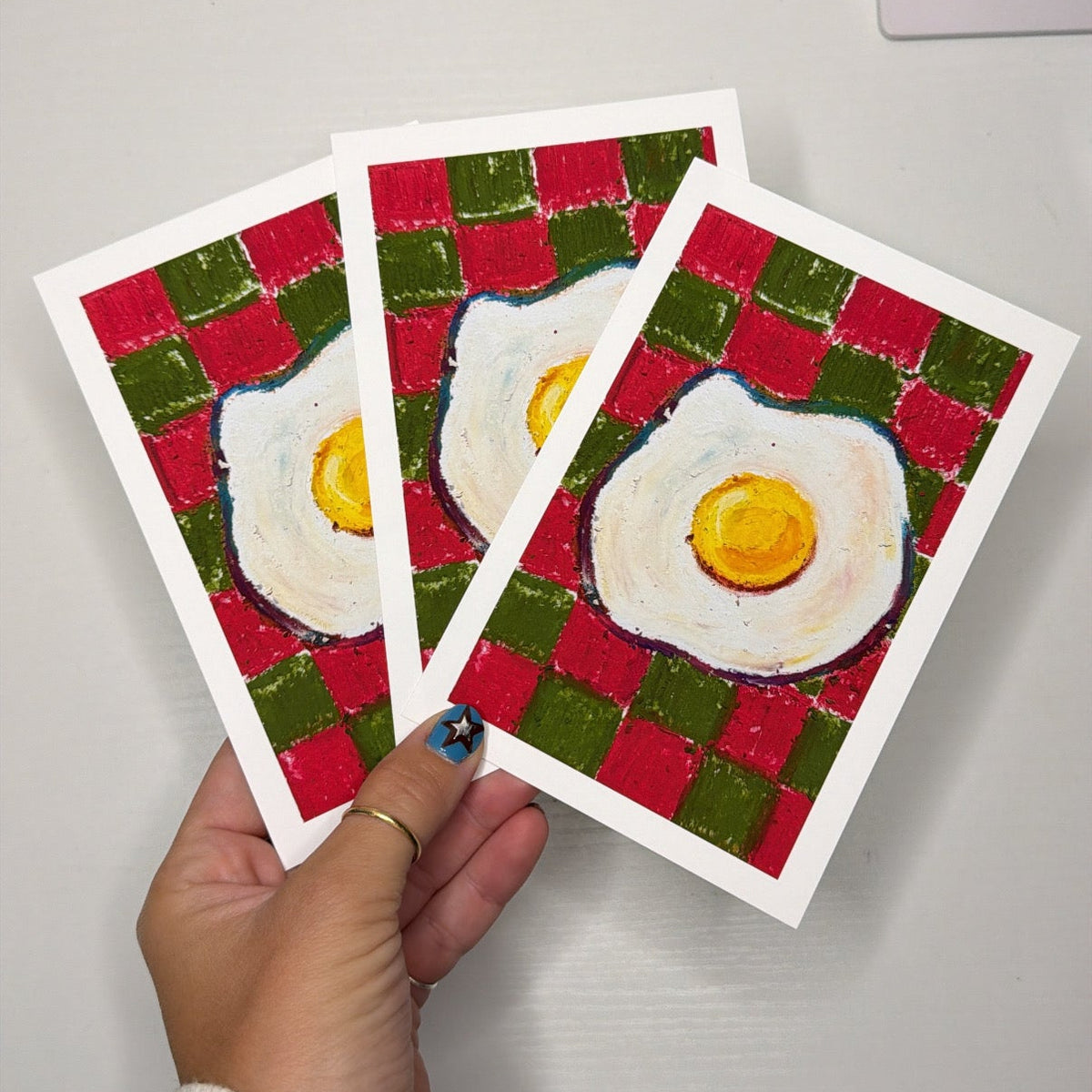 Checkered Egg Print